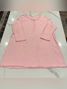 Victorias Secret PINK Henley Nightgown 3X Cotton Jersey Sleepshirt Dress PJ Cozy